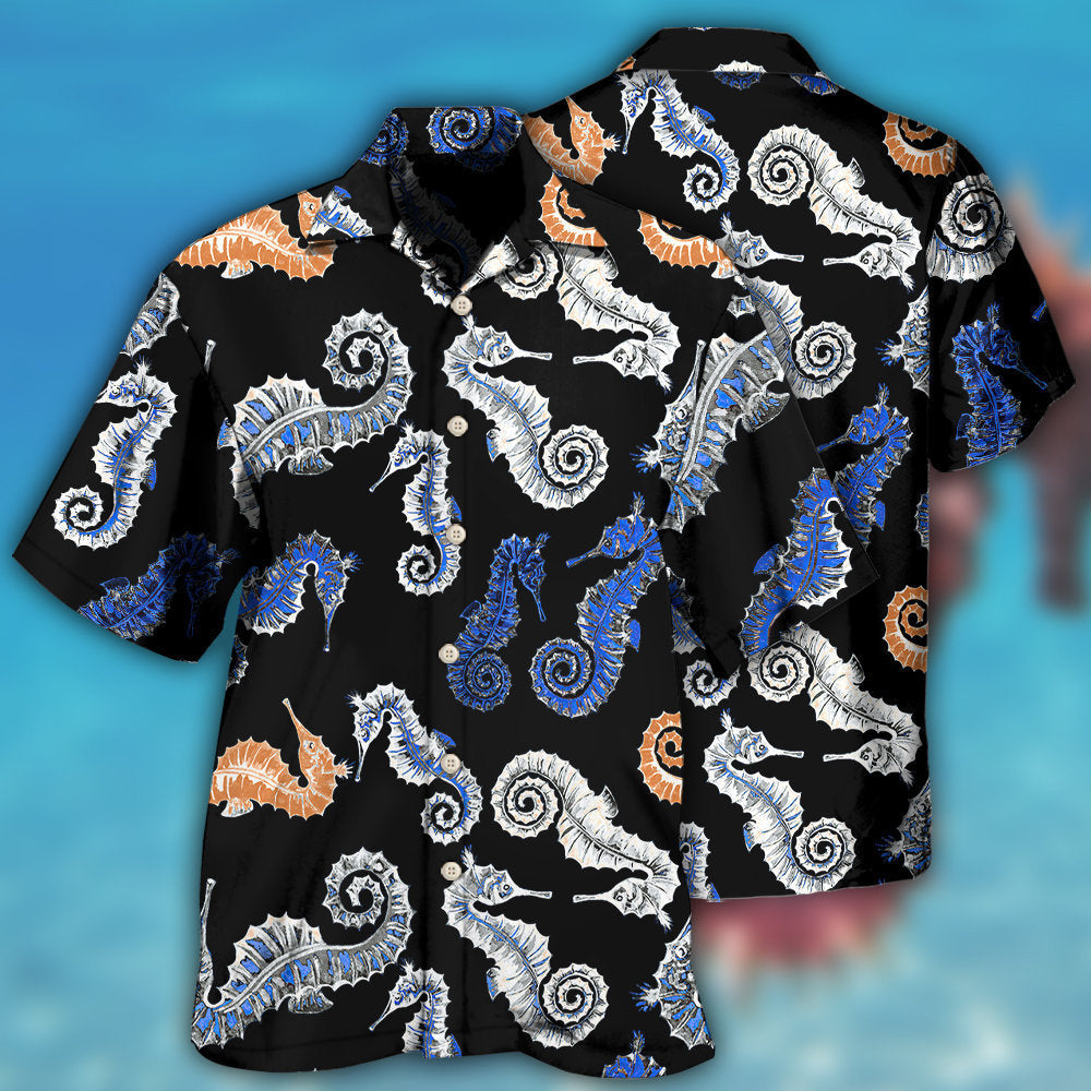 Seahorse Black Style Hawaii Shirt Ha6284