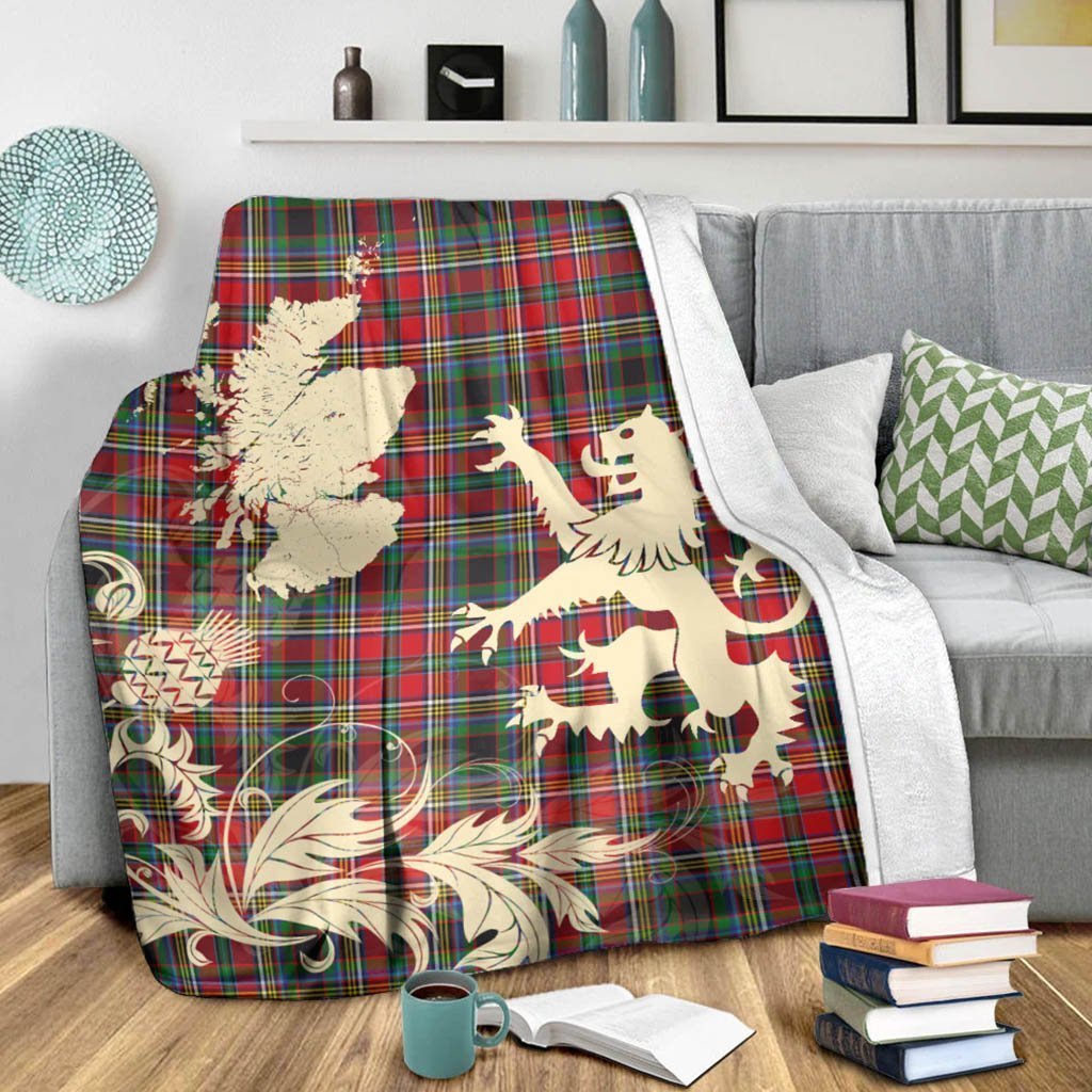 Tartan Blanket Anderson Of Arbrake Tartan Scotland Lion Thistle Map Plaid Blanket