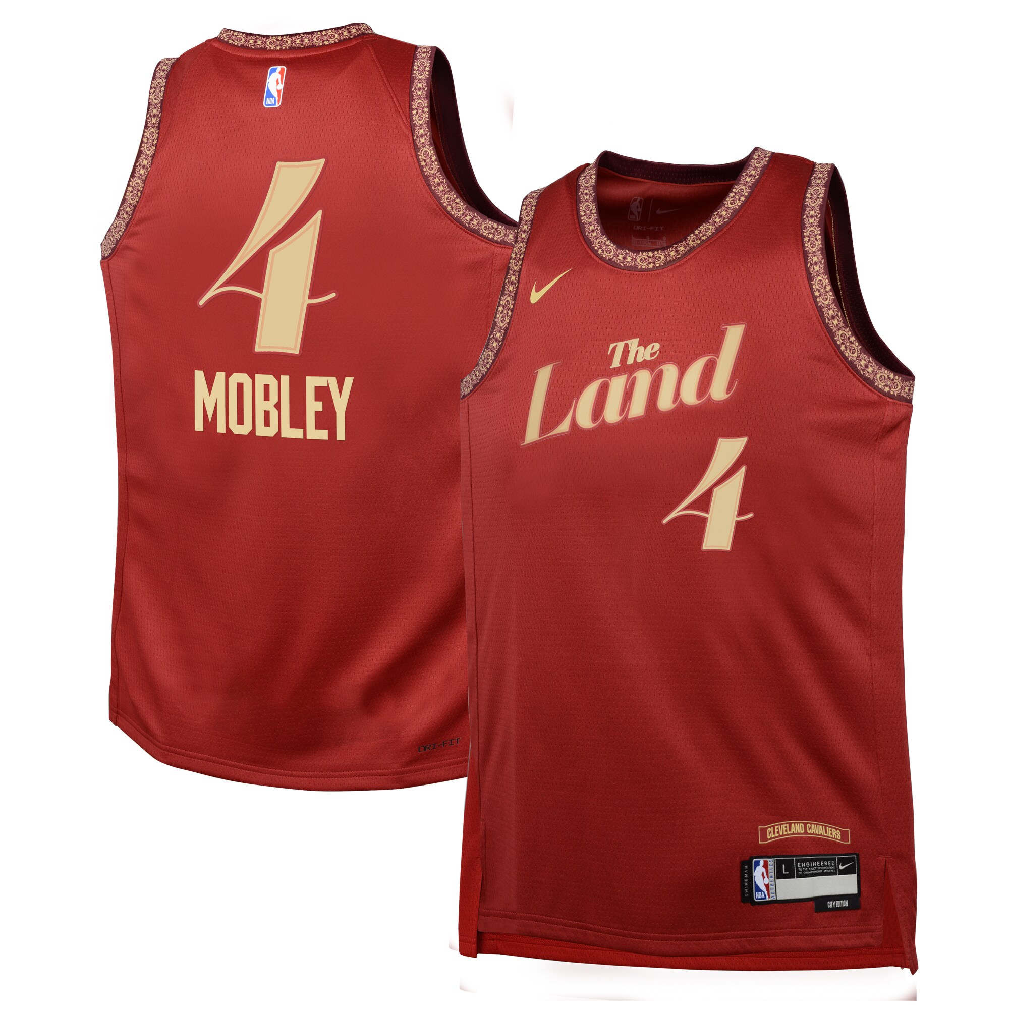 Cleveland Cavaliers City Edition Swingman Jersey 23 – Wine – Evan Mobley – Youth