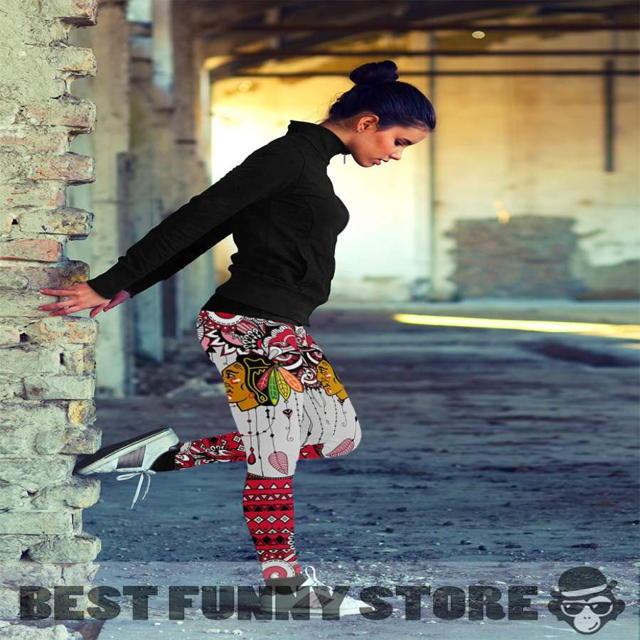 Simple Boho Chicago Blackhawks Leggings