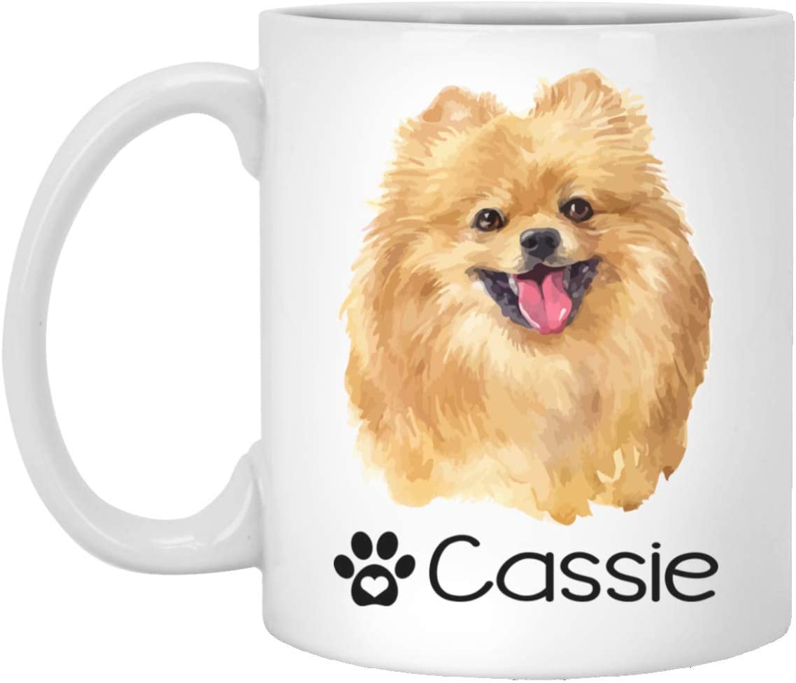 Personalized Pomeranian Dog Mug – Pet Owner Gifts For Women – Gifts For Dog Lover – Pomeranian Mom Dad Mugs – Dog Cups 15Oz