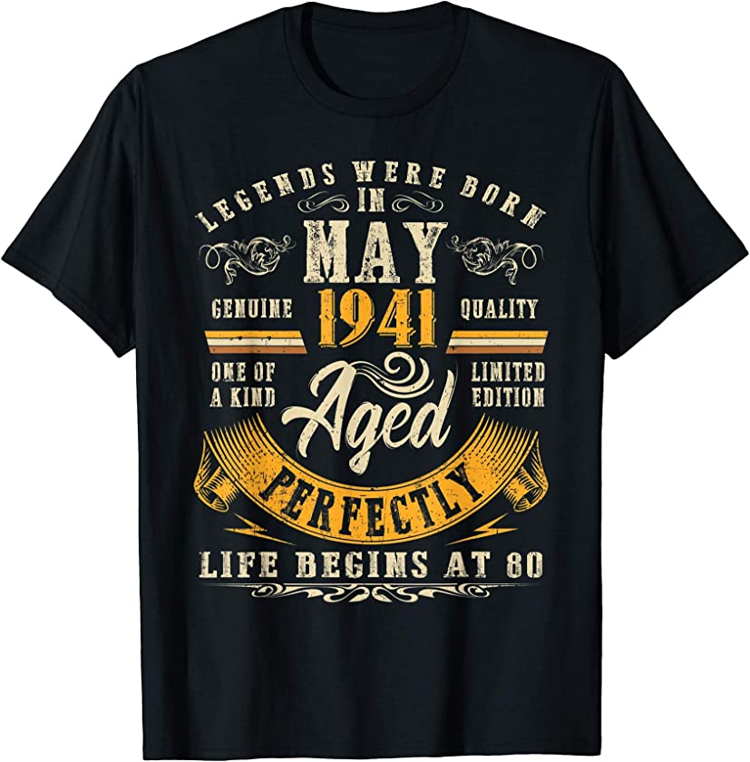 80 Years Old – Vintage May 1941 80th Birthday T-Shirt