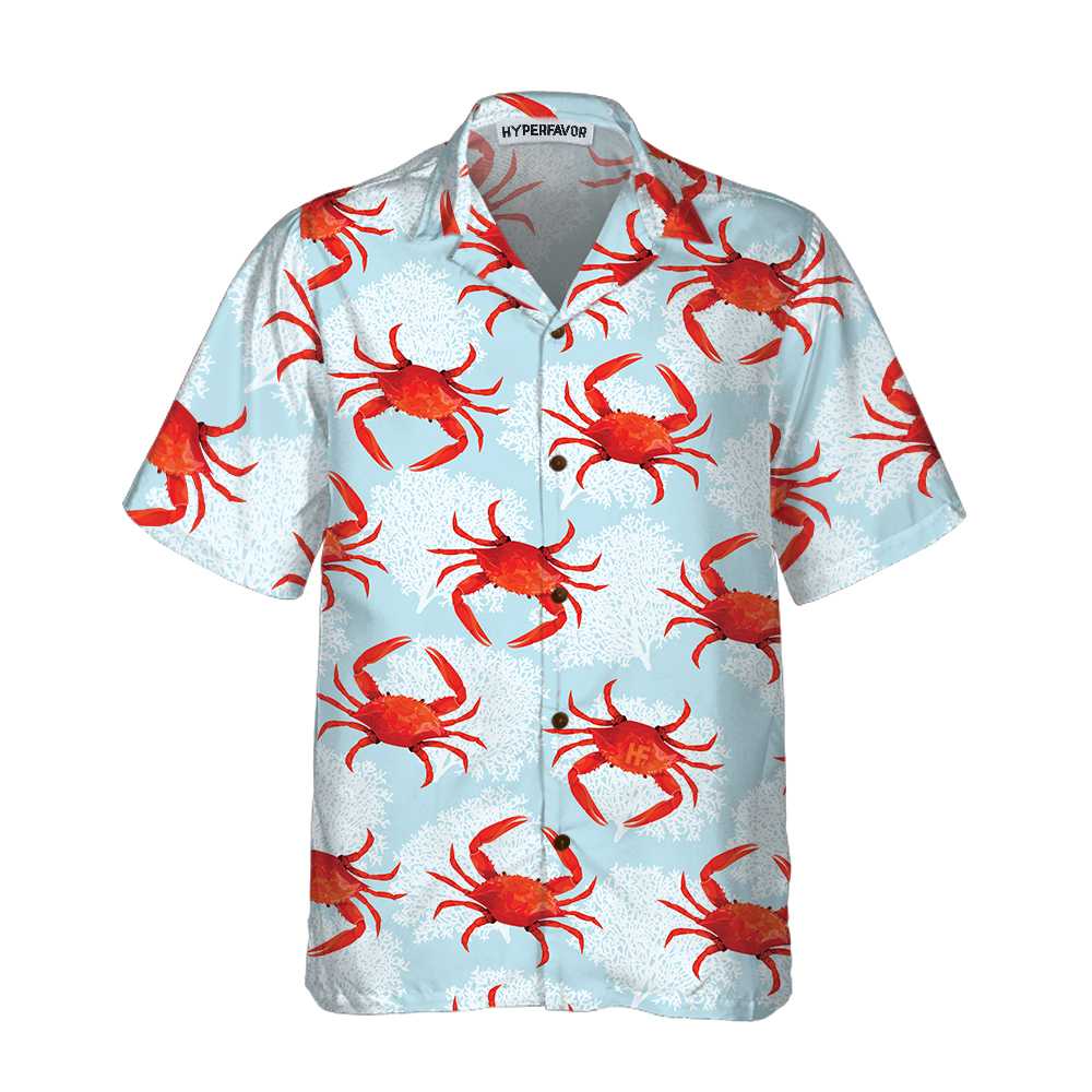 Crab On Light Blue Hawaii Unique Print Shirt For Adults Ha71002