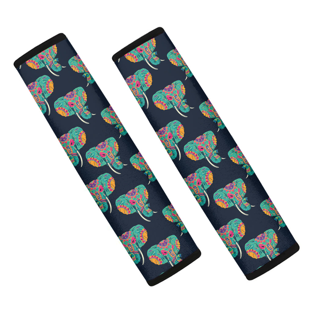 Indian Tribal Elephant Pattern Print Car Seat Belt Covers