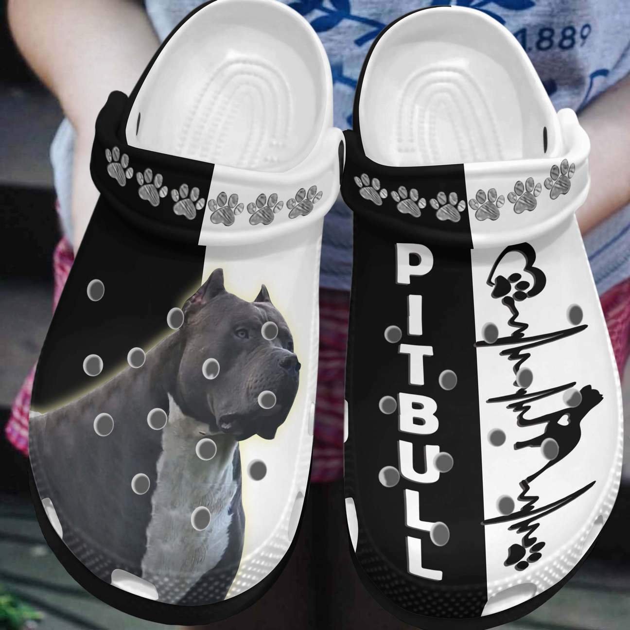 Pitbull Personalized Clog, Custom Name, Text, Color, Number Fashion Style For Women, Men, Kid, Print 3D Pitbull Lover