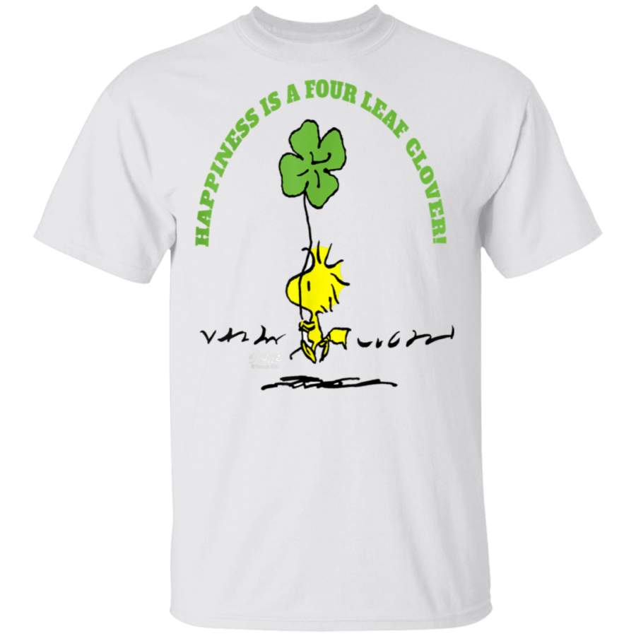 Peanuts Woodstock Happiness Is A Four Leaf Clover T-Shirt