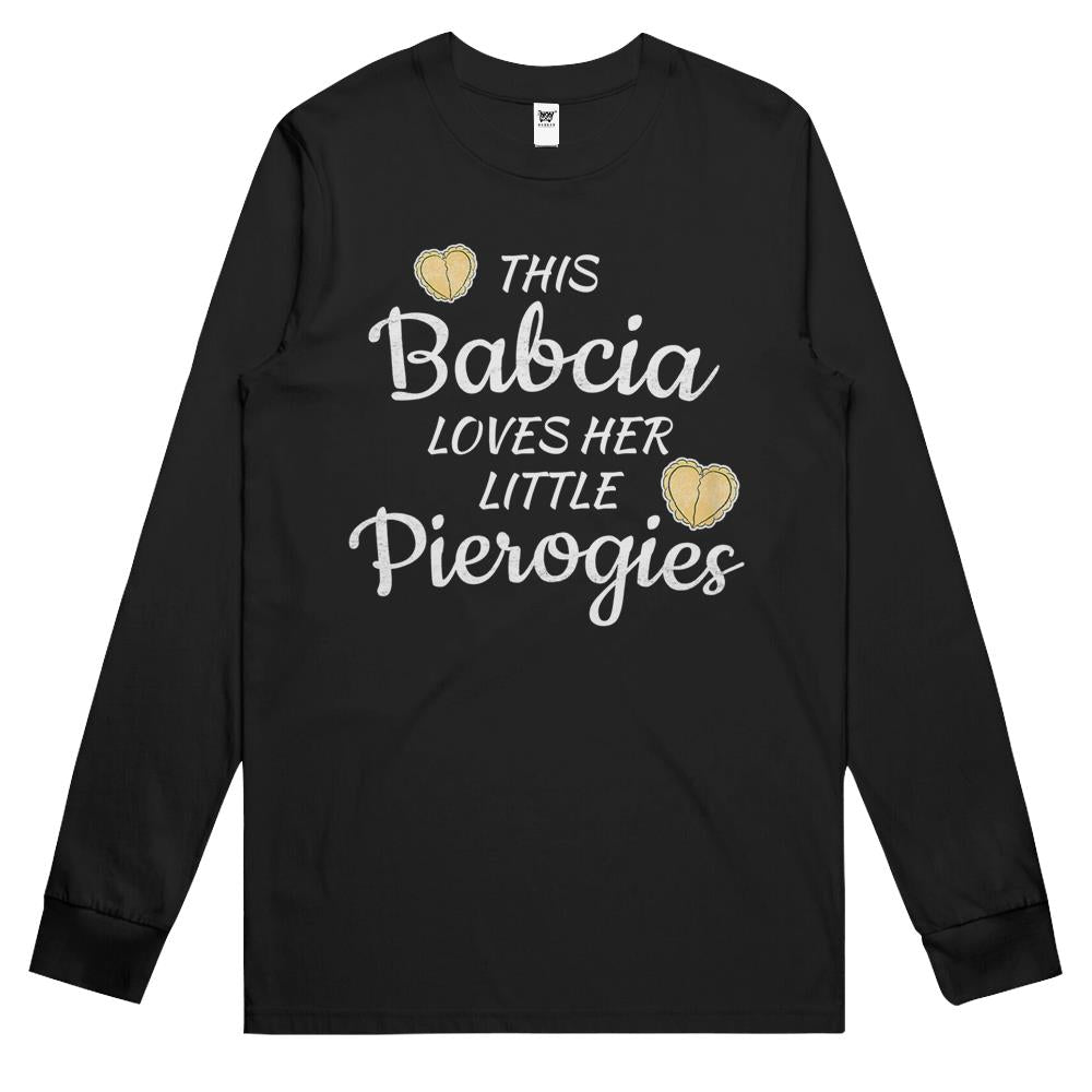 Womens Polish Babcia Grandma Loves Little Pierogies Mother’S Day Long Sleeve T Shirts