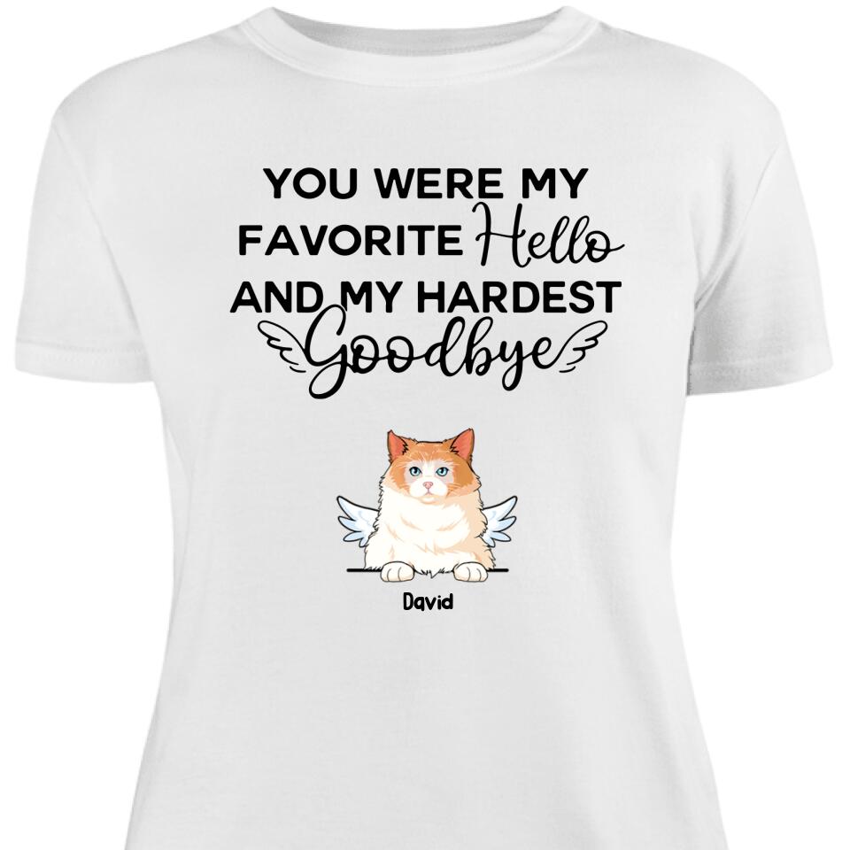 My Hardest Goodbye, Custom Cat Memorial Personalzied Women Shirt – Trendingpersonalzied