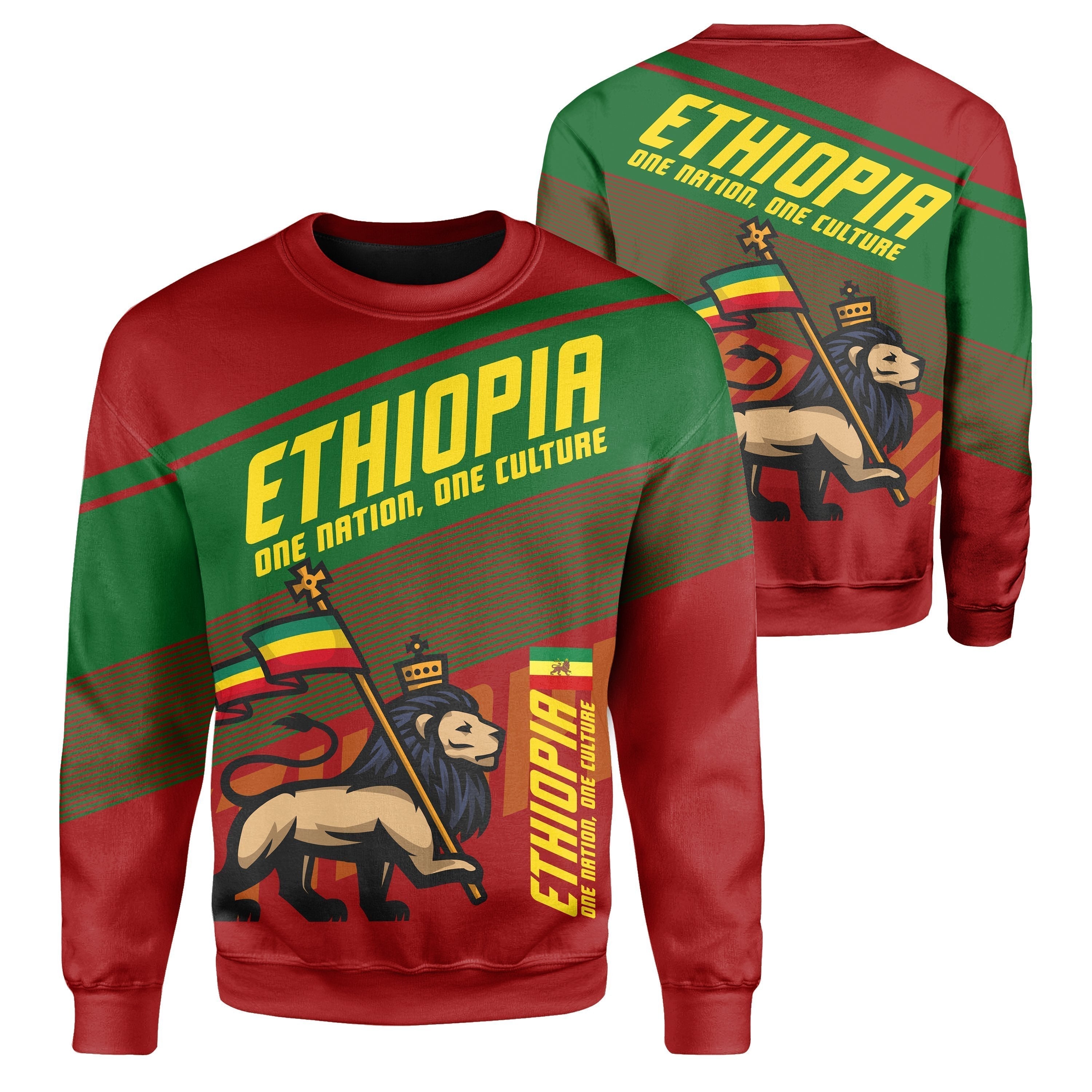 African Sweatshirt – Lion Of Judah Ethiopia Crewneck Sweatshirt – Fifth Style