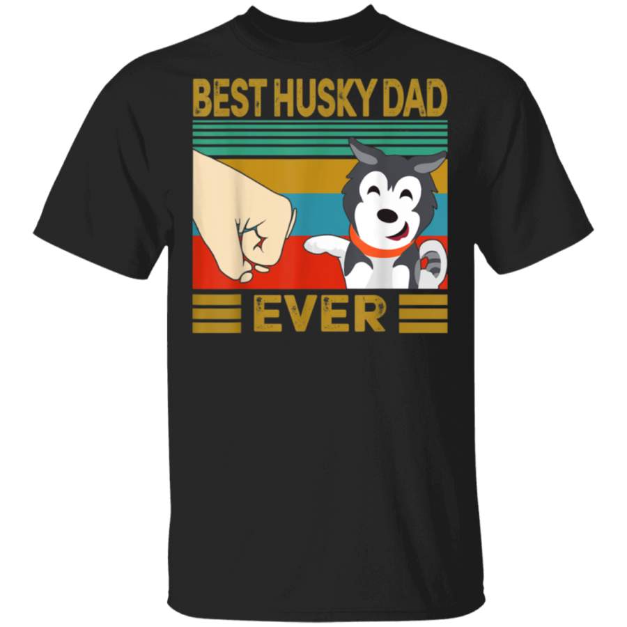 Vintage Best Dog Husky Dad Ever Bump Funny Gifts For Women TShirt