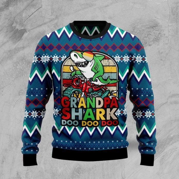 Grandpa Shark Dododo Ugly Christmas Sweater | For Men & Women | Adult | Us5997