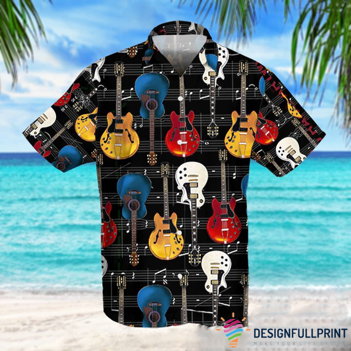 Guitar Pattern Music Love Ver 2 Tropical Shirt Hawaii For Men Cm Ha72446