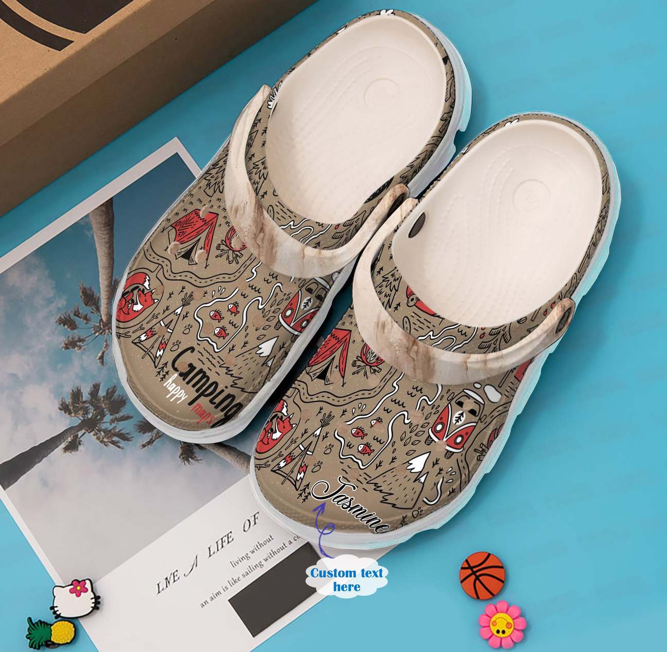 Camping Personalized Clog, Custom Name, Text, Color, Number Fashion Style For Women, Men, Kid, Print 3D Camping Patterns