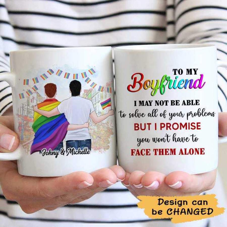 To My Boyfriend LGBT Couple Street Personalized AOP Mug