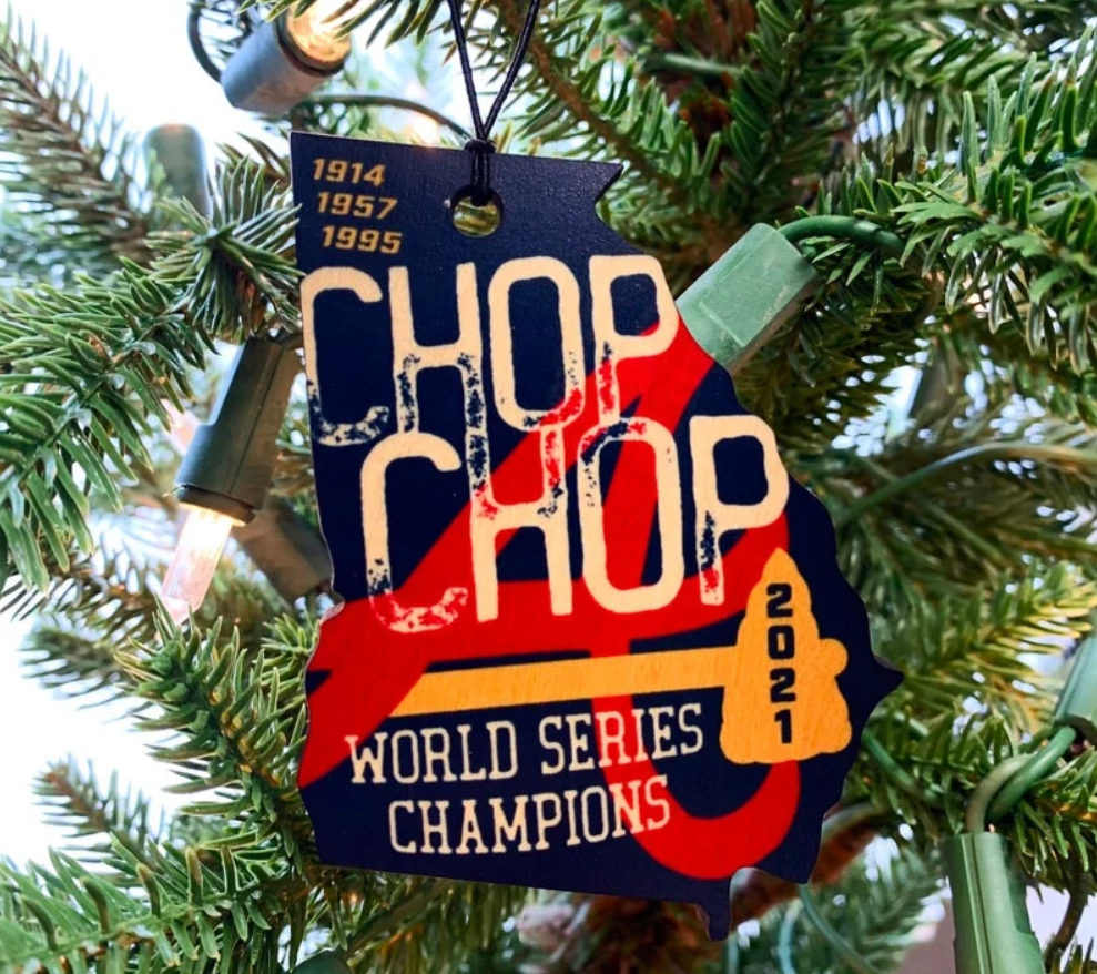 Atlanta Braves Christmas Ornament, Blue Chop Chop Ornament