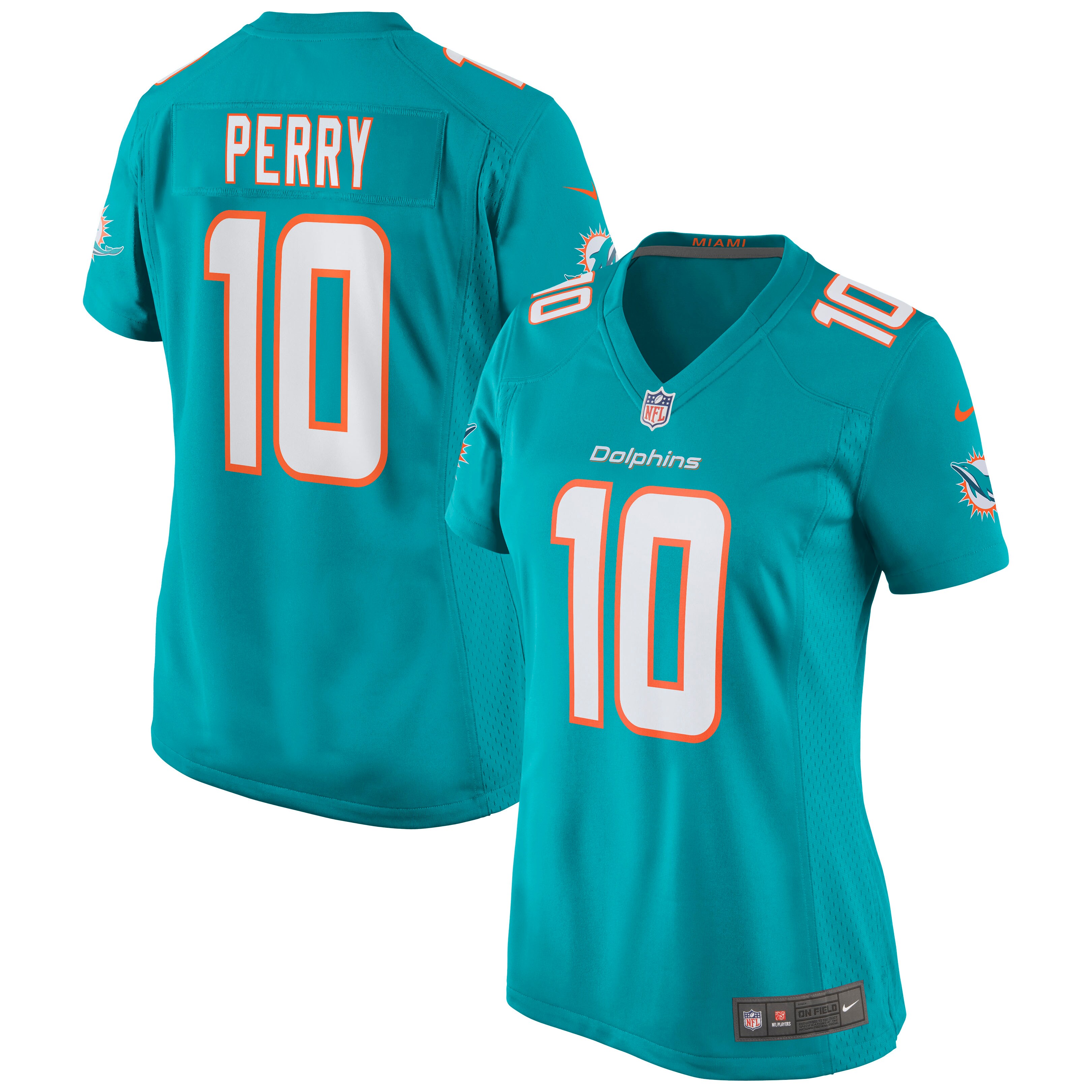 Malcolm Perry Miami Dolphins Women's Game Jersey – Aqua