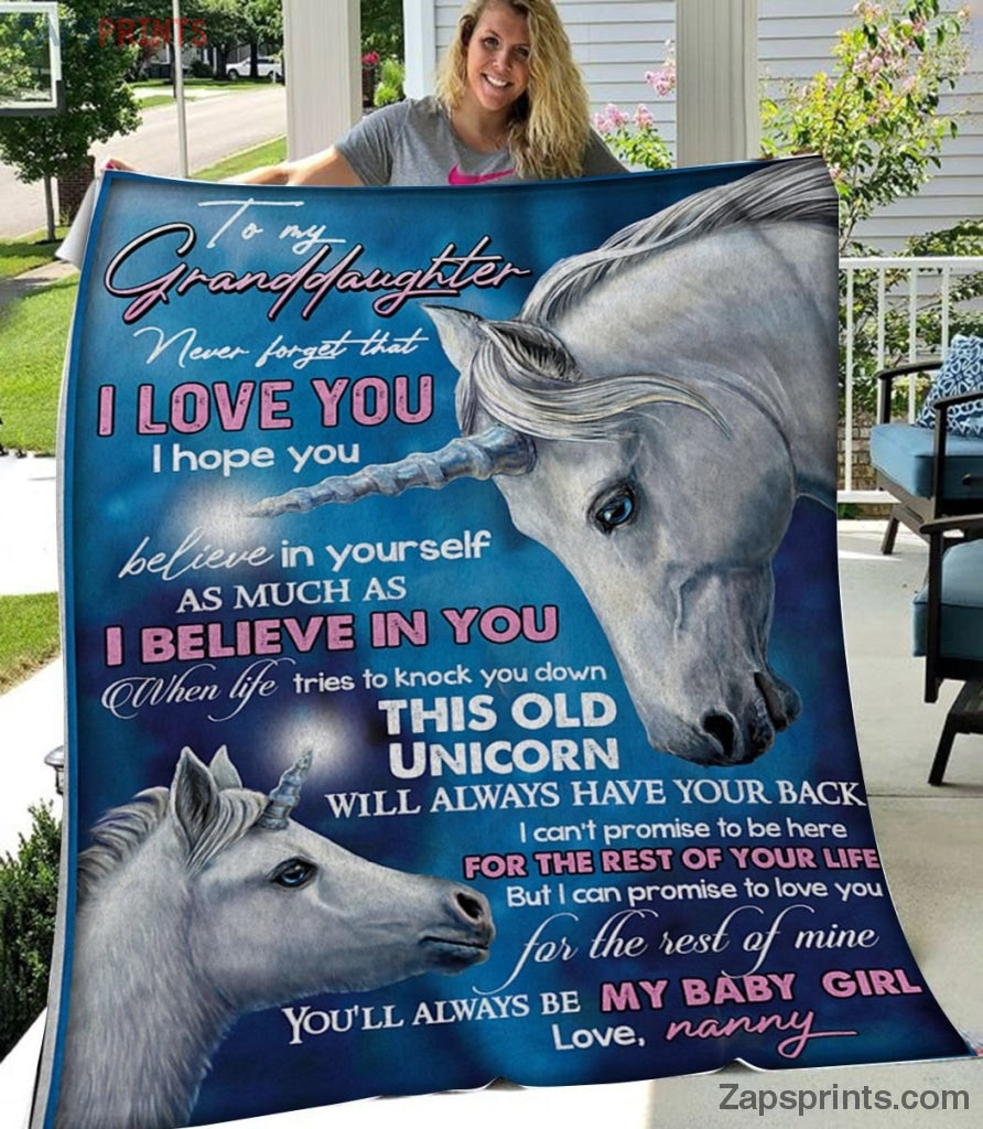 Gift For Granddaughter – To My Granddaughter – Unicorn – This Old Unicorn – Blanket