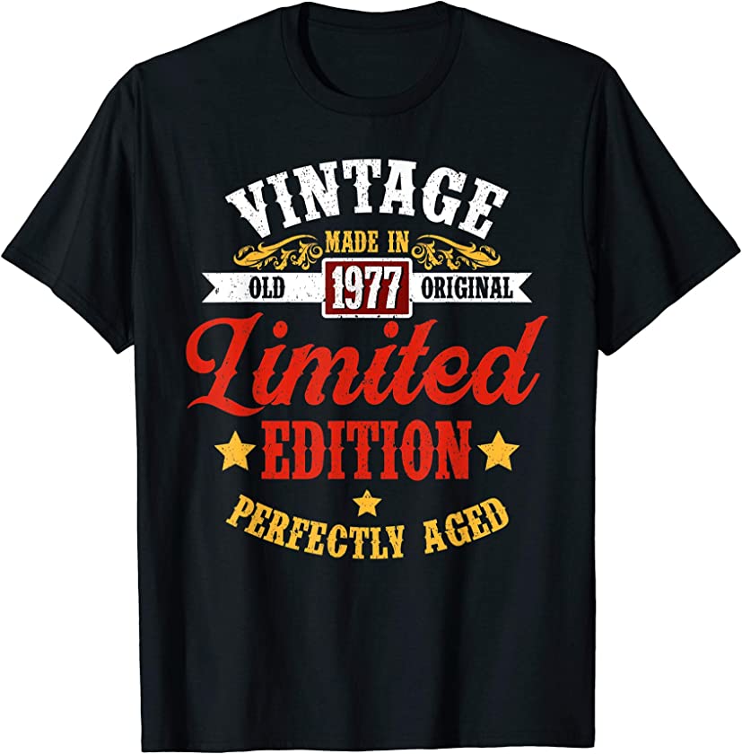 Vintage Made in 1977 Limited Edition 42nd Birthday Gift T-Shirt