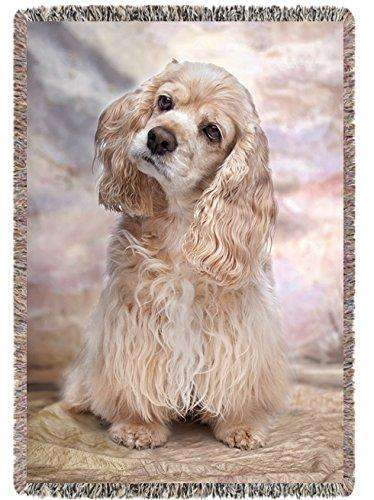 American Cocker Spaniel Dog Woven Throw Blanket 54 X 38