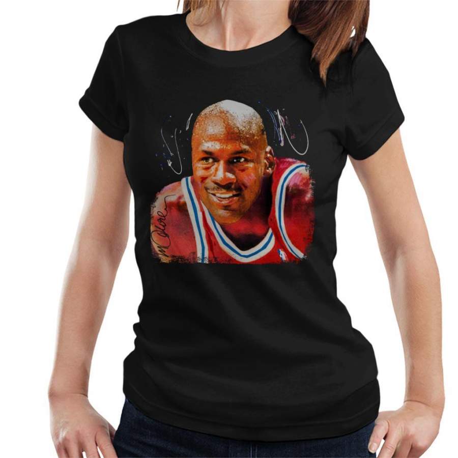 Sidney Maurer Original Portrait Of Michael Jordan Chicago Bulls Women’s T-Shirt