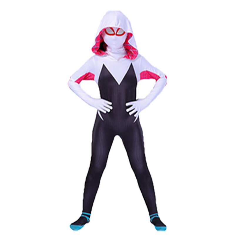 3D Kids Women Spiderman Gwen Costume Gwendolyn Maxine Stacy Zentai Suit Spider girl Cosplay Halloween Costumes For Girls alx