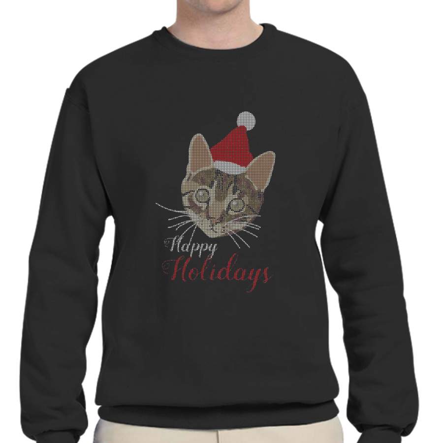 Ugly Christmas Cat Crew Neck Sweatshirt