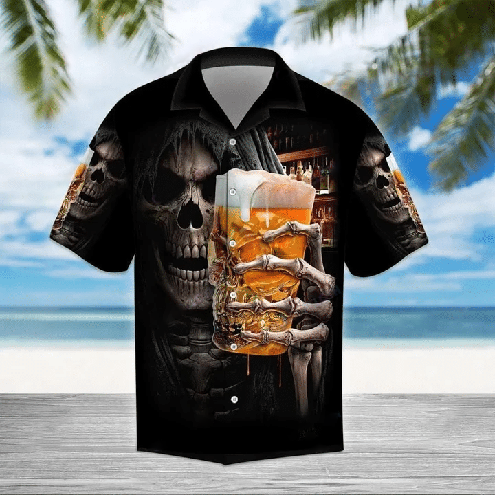 Beer Skull Hawaiian Shirt | For Men & Women | Adult | Hw8605