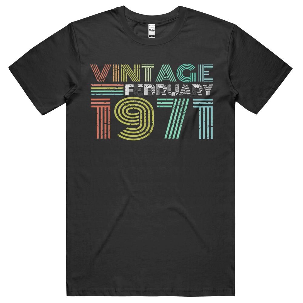 50th Birthday Gift Vintage February 1971 50 Years Old Unisex Shirt