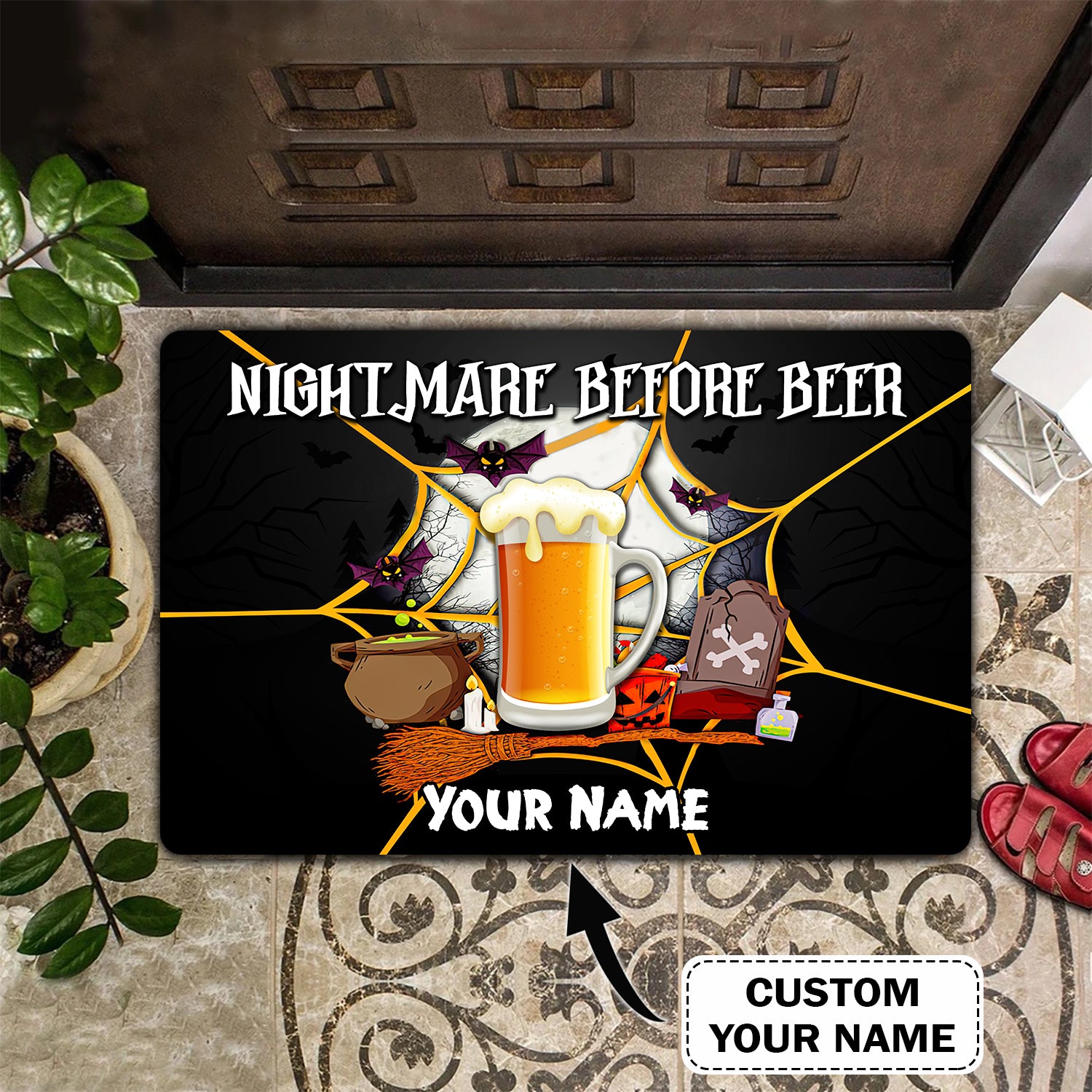 Nightmare Before Beer – 3D Doormat – Personalized Name 3D – Beer Vn96 169