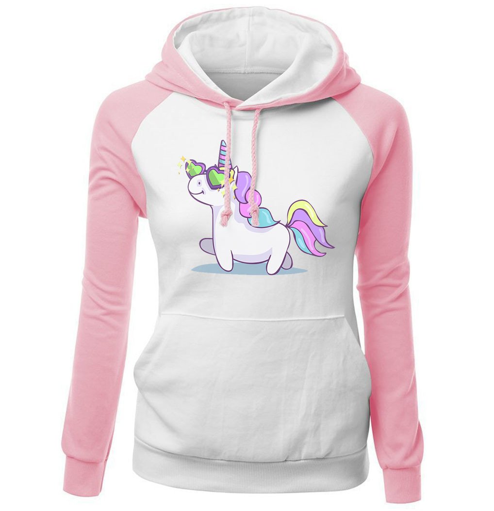 Women Hoodies – Women Hoodie Series Cute Rainbow Unicorn Fleece Hoodie