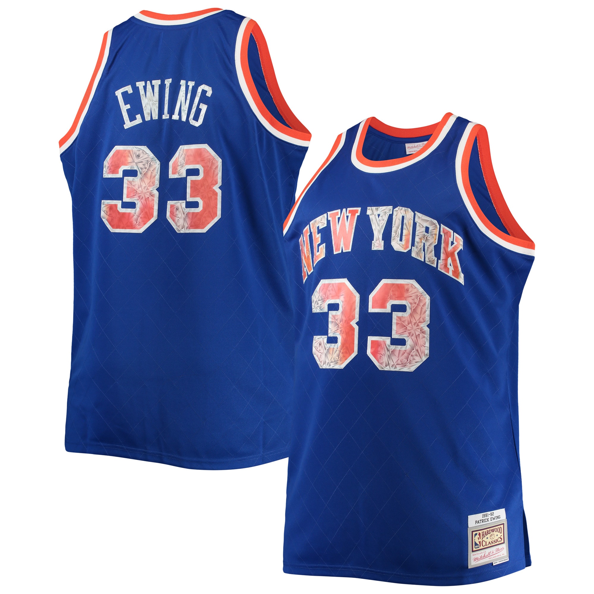 Patrick Ewing New York Knicks Mitchell & Ness Big & Tall 1991/92 NBA 75th Anniversary Diamond Swingman Jersey – Blue