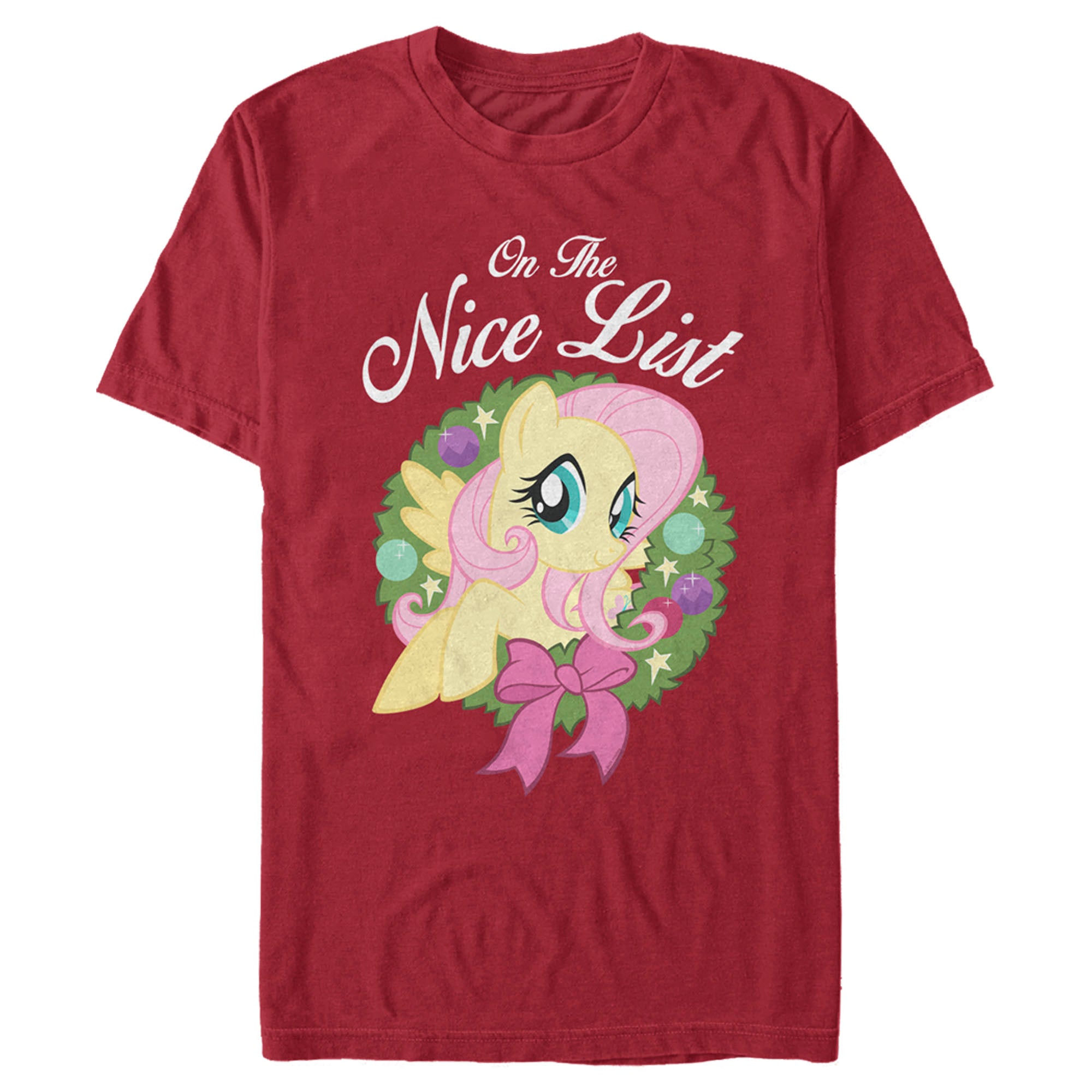 My Little Pony Men’S Christmas Fluttershy Nice List  T-Shirt