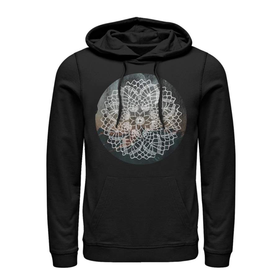 Lost Gods Men’s Henna Circle Landscape  Lightweight Hoodie Black