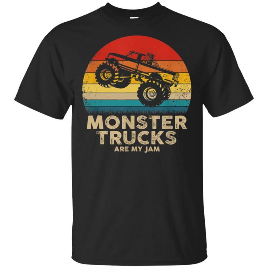 Cool Vintage Monster Truck Are My Jam Retro Sunset T-Shirt