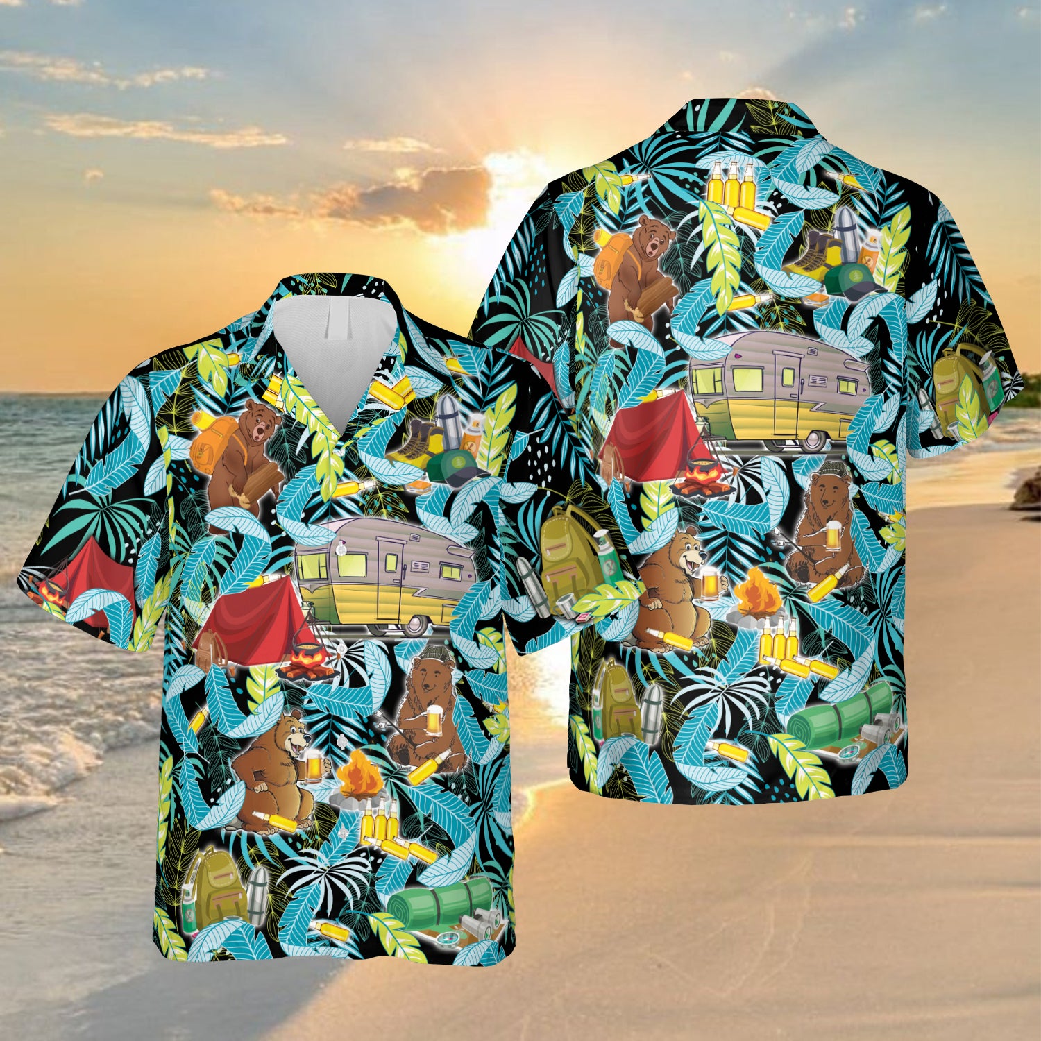 Camping Tropical Hawaiian Campfire Summer Clothing Ha80144