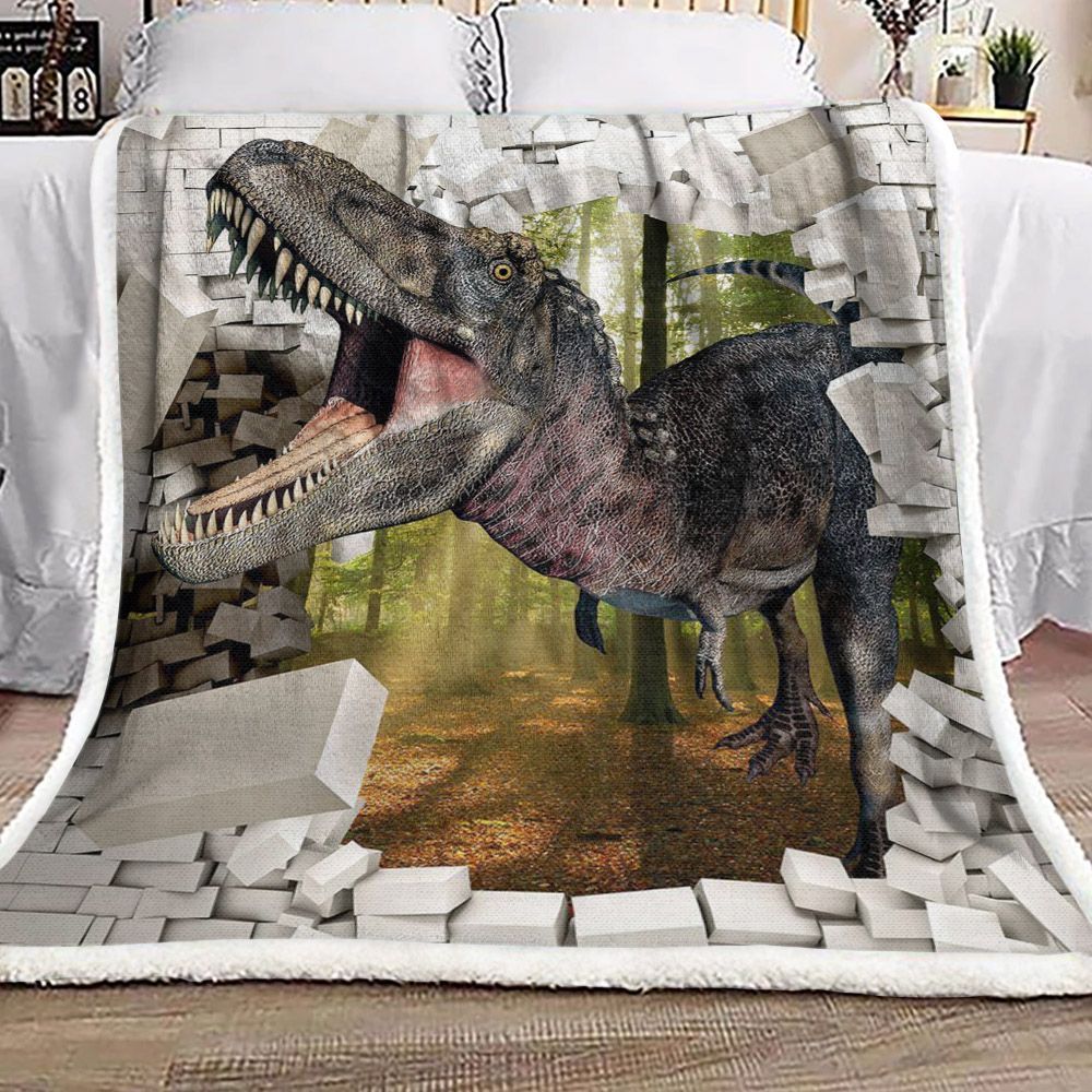 3D Dinosaur Hn2410001F Sherpa Fleece Blanket