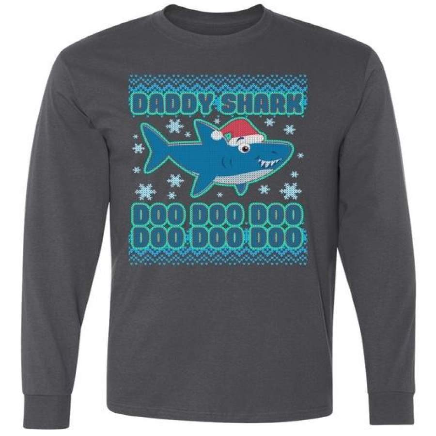 Christmas Daddy Shark Doo Doo Doo Long Sleeve Shirt