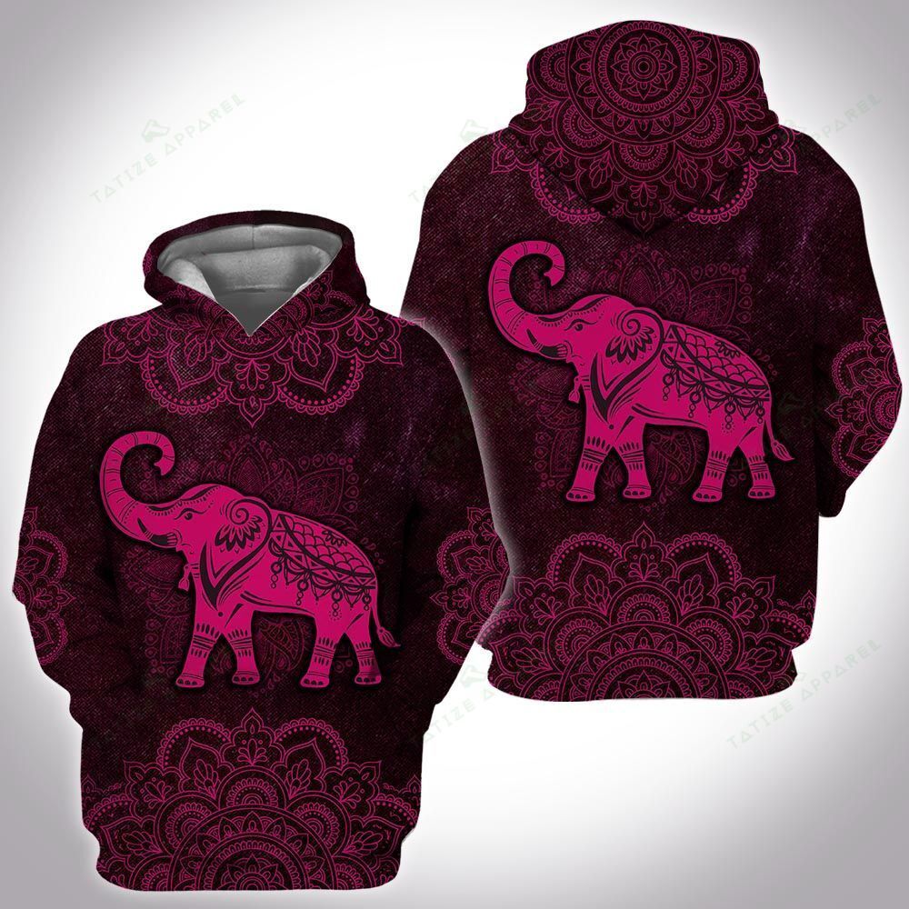 Animal Mandala Elephant Unisex 3D Hoodie All Over Print KMAUL