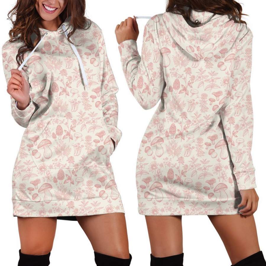 All Over Printing Red Pink Premium Hoodie Dress