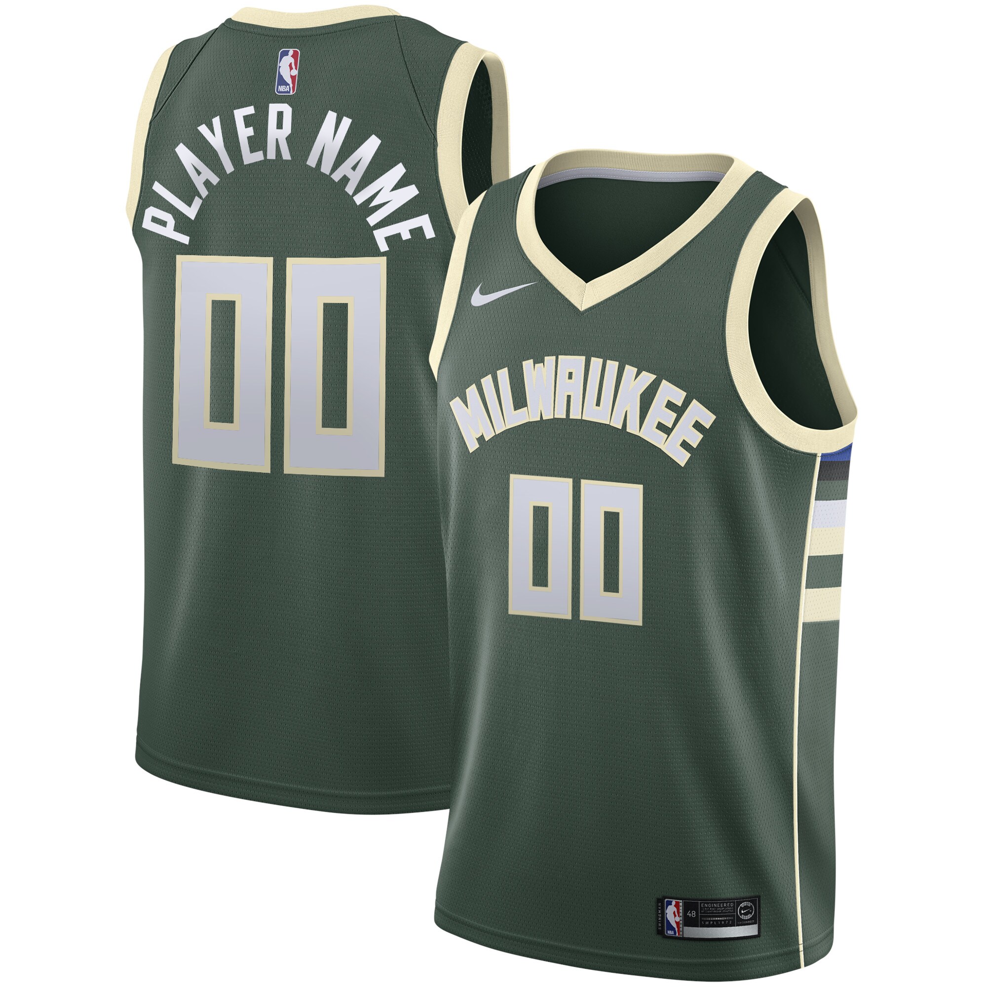 Milwaukee Bucks Swingman Custom Jersey Green – Icon Edition