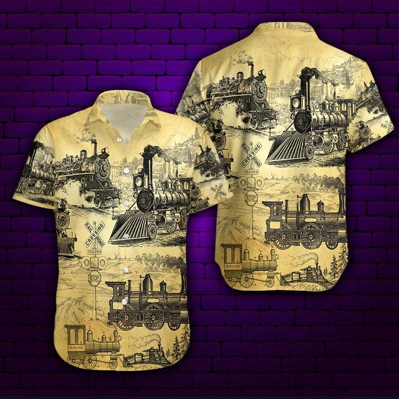 Trains On The Railway Of History Unisex Hawaii Shirts Ha101000