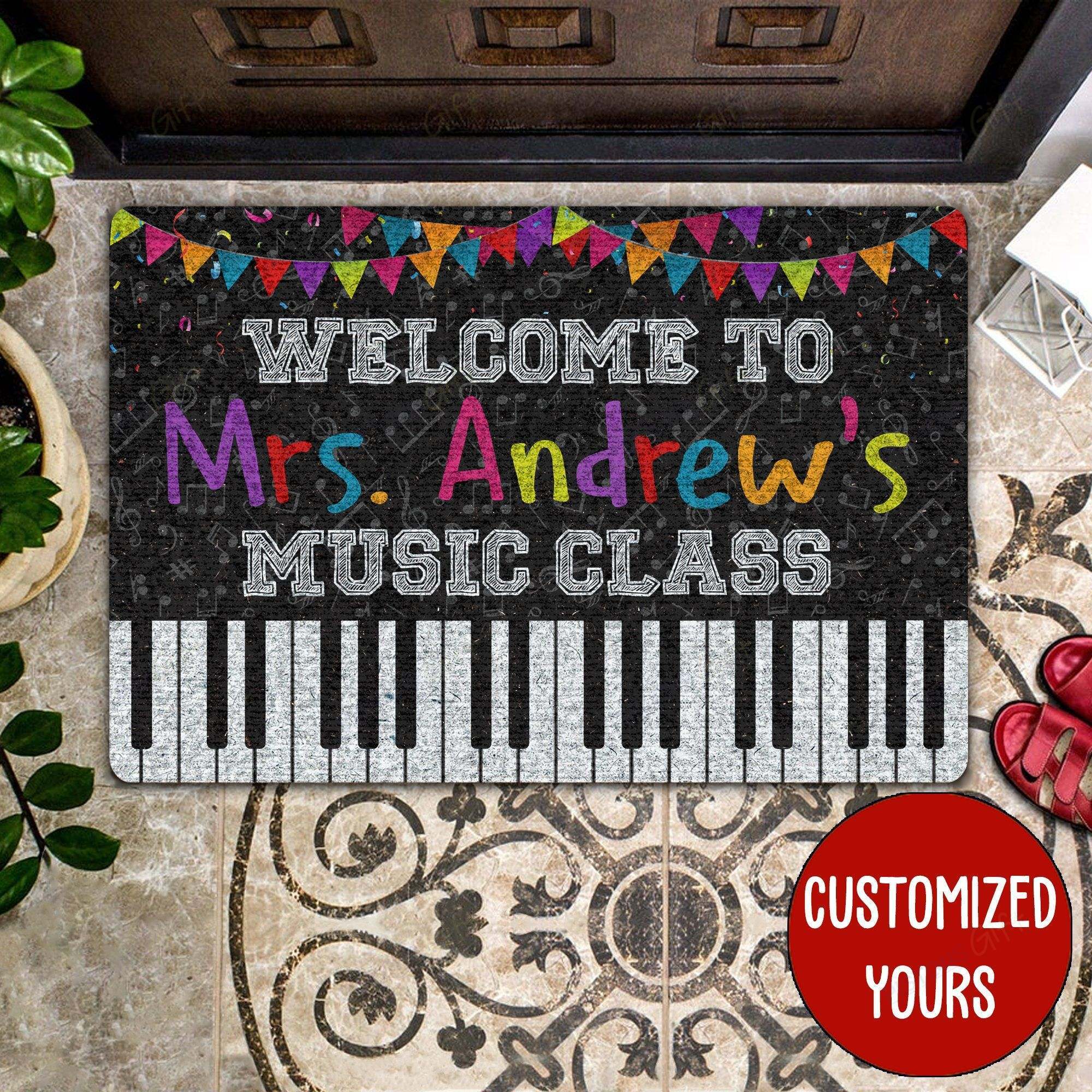 Welcome To Music Class Personalized All Over Printing Doormat