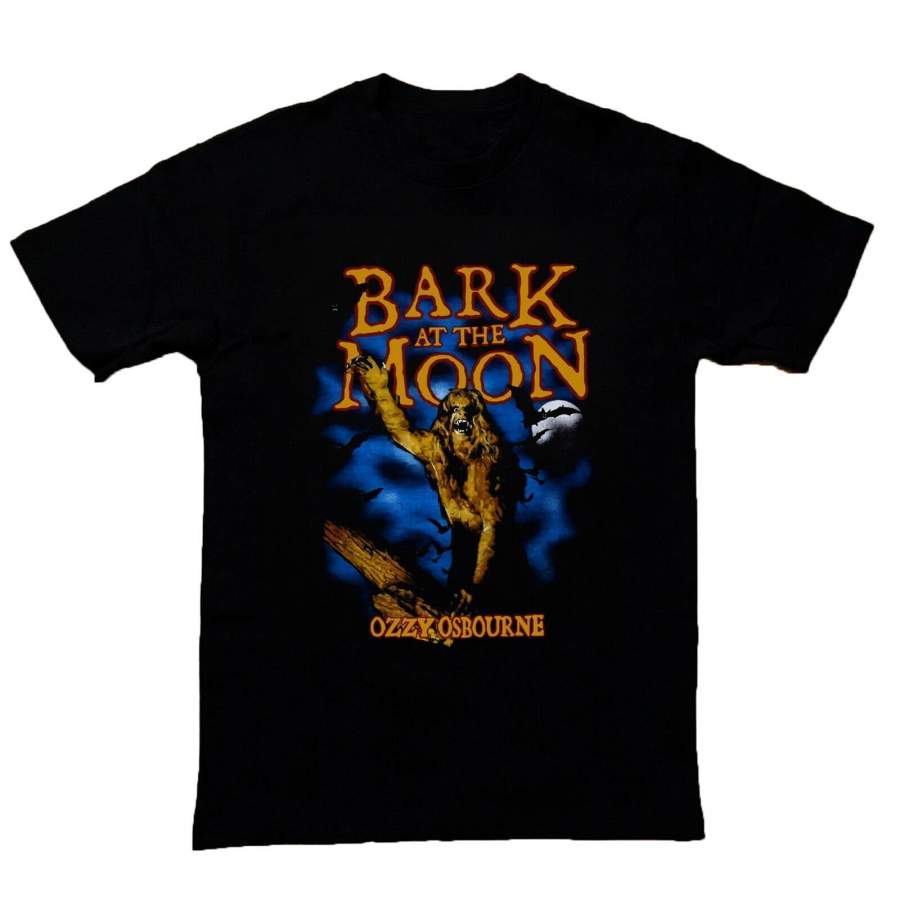 Vtg Ozzy Osbourne Bark At The Moon Reprint Gildan T-Shirt