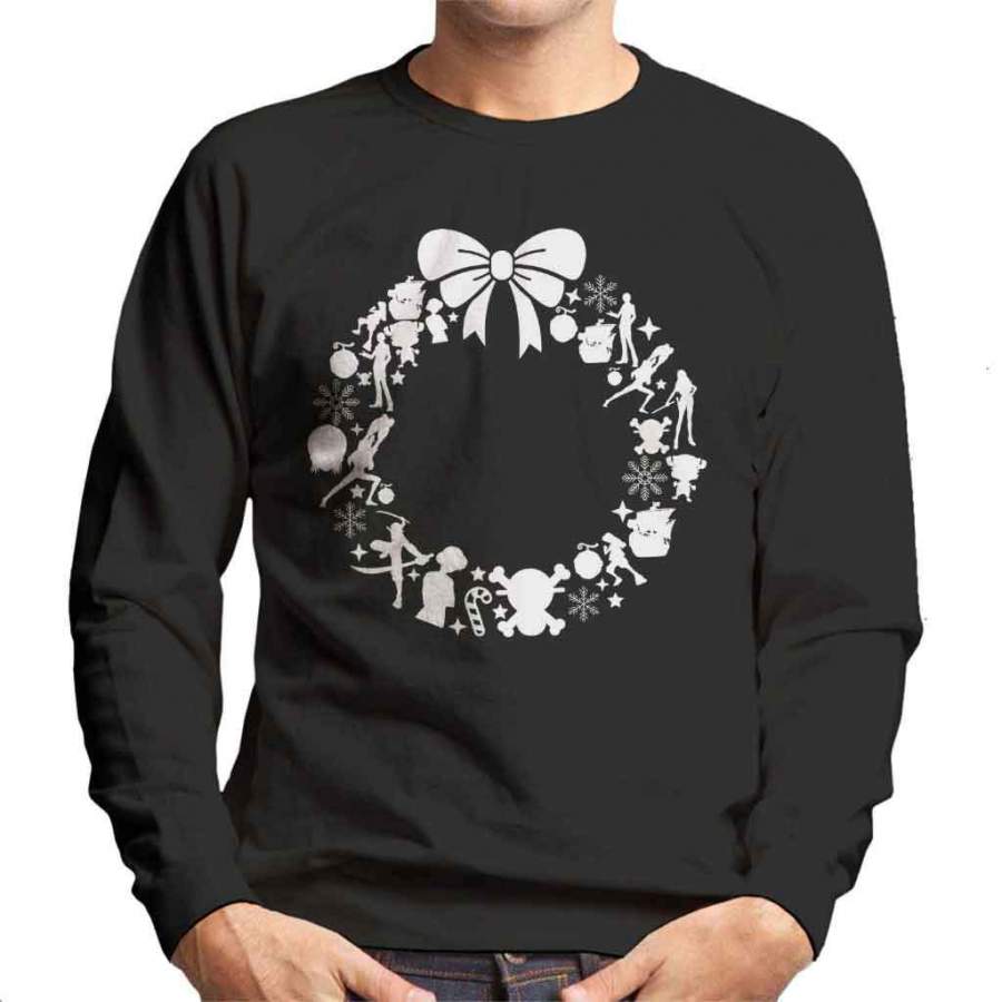 One Piece Christmas Wreath Pattern Men’s Sweatshirt