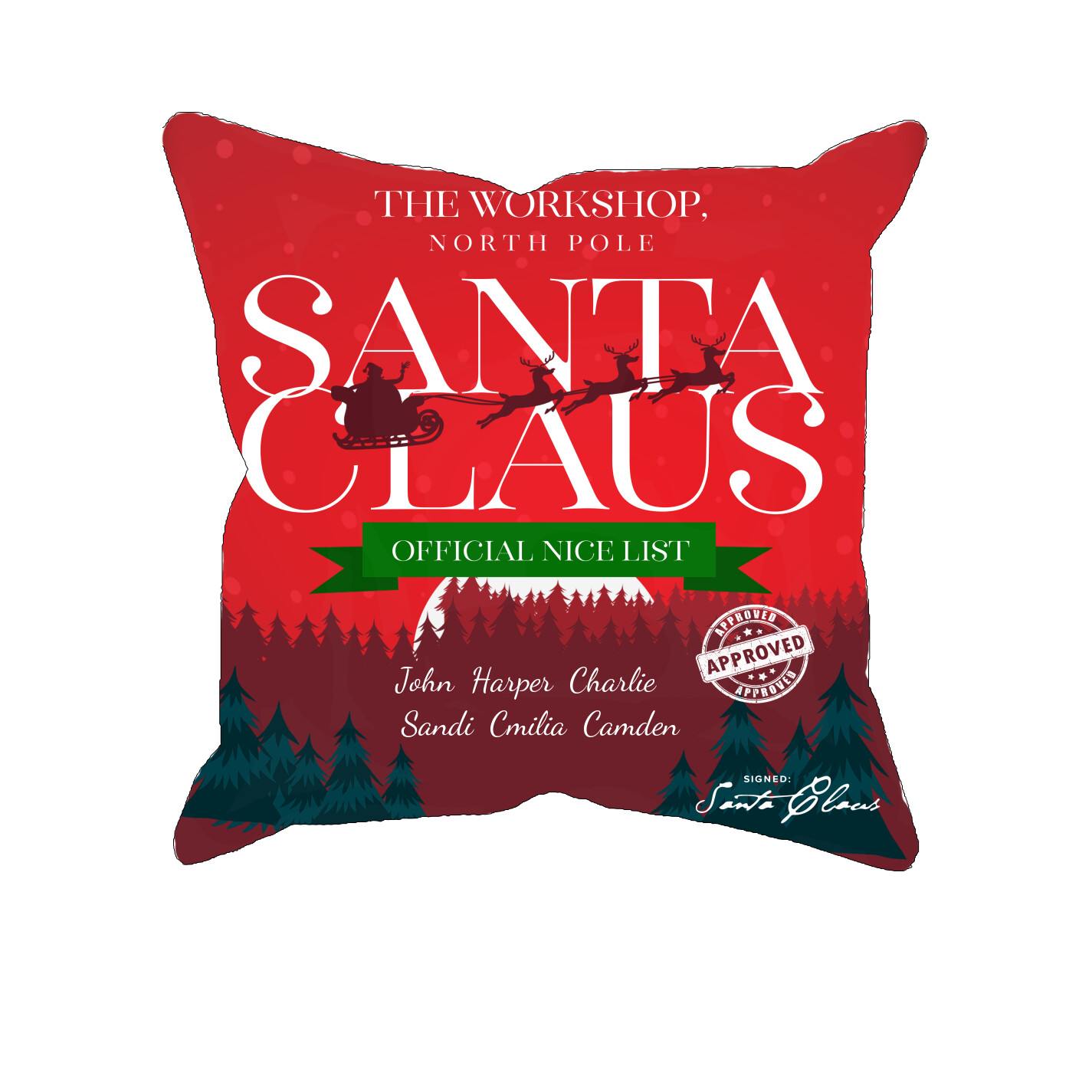 Official Nice List – Personalized Pillow Cover