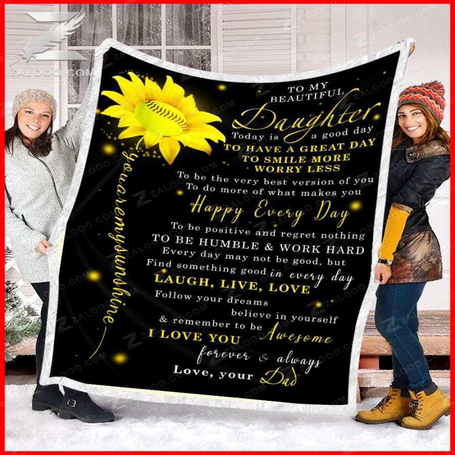 Zalooo – Blanket – Softball – To my daughter – Happy every day