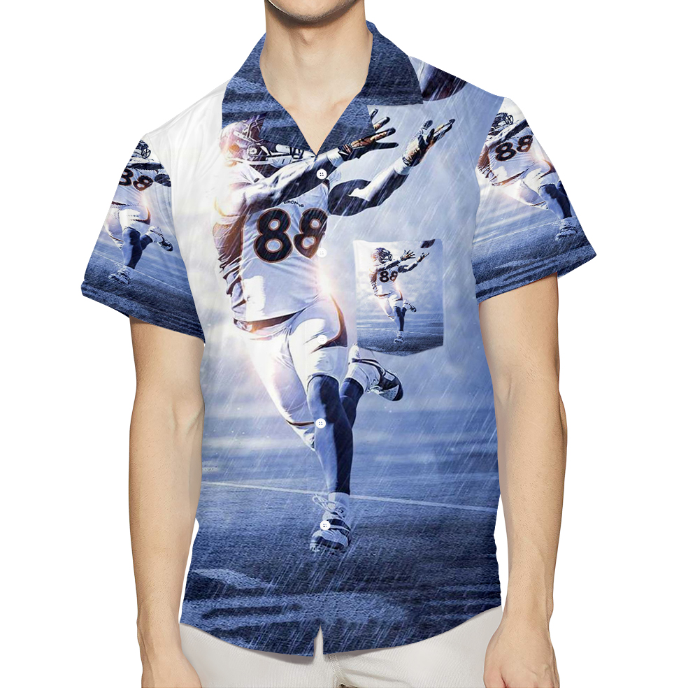 Denver Broncos Demaryius Thomas1 3D All Over Print Summer Beach Hawaiian Shirt With Pocket