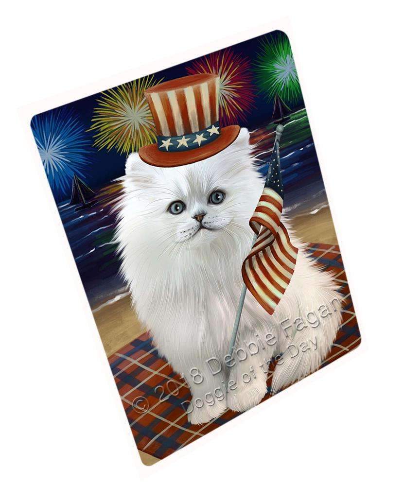 4Th Of July Independence Day Firework Persian Cat Blanket Blnkt56226 (37X57 Sherpa)