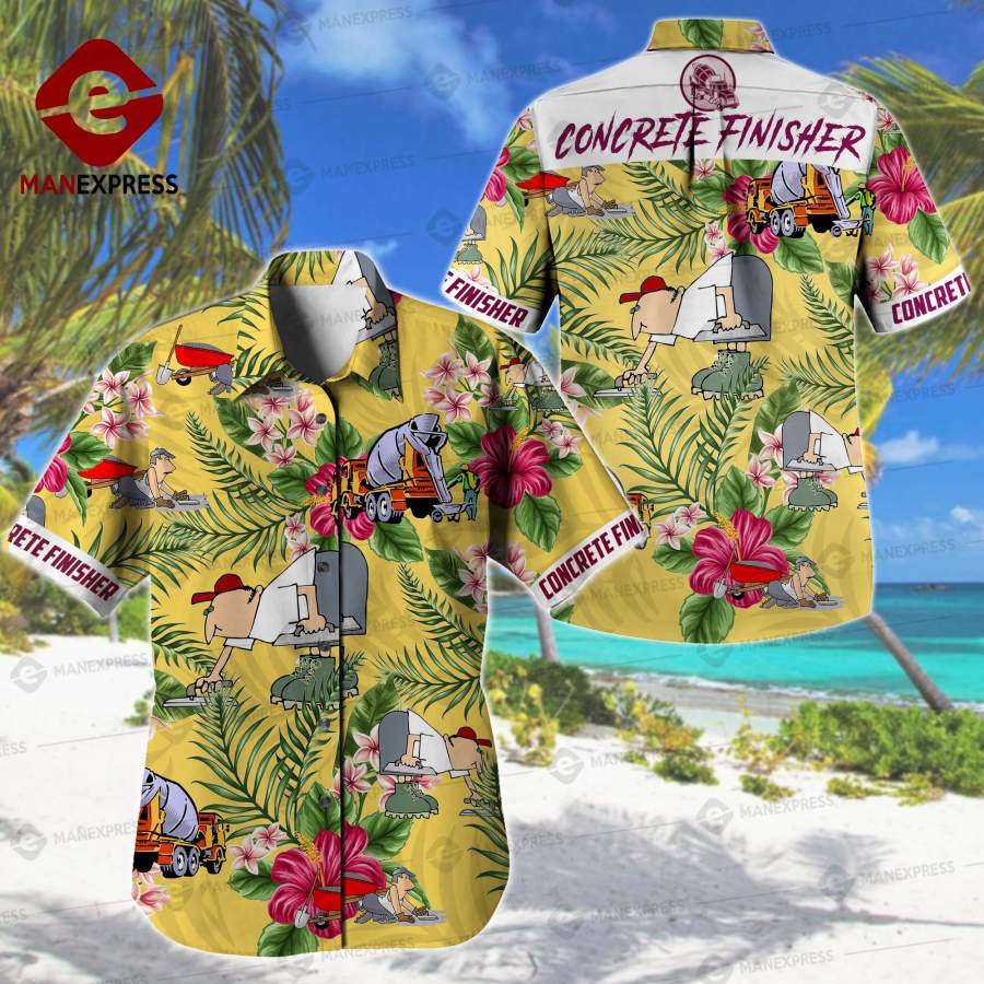 Concrete Finisher Printed Hawaiian Shirt Ha94125