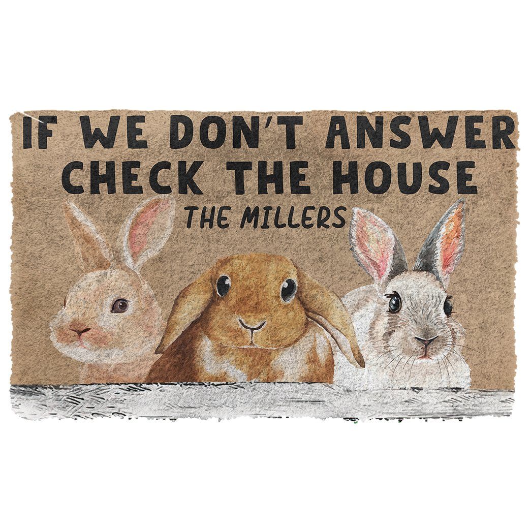 Gearhumans  Gearhuman 3D Check The Bunny House Custom Name Doormat